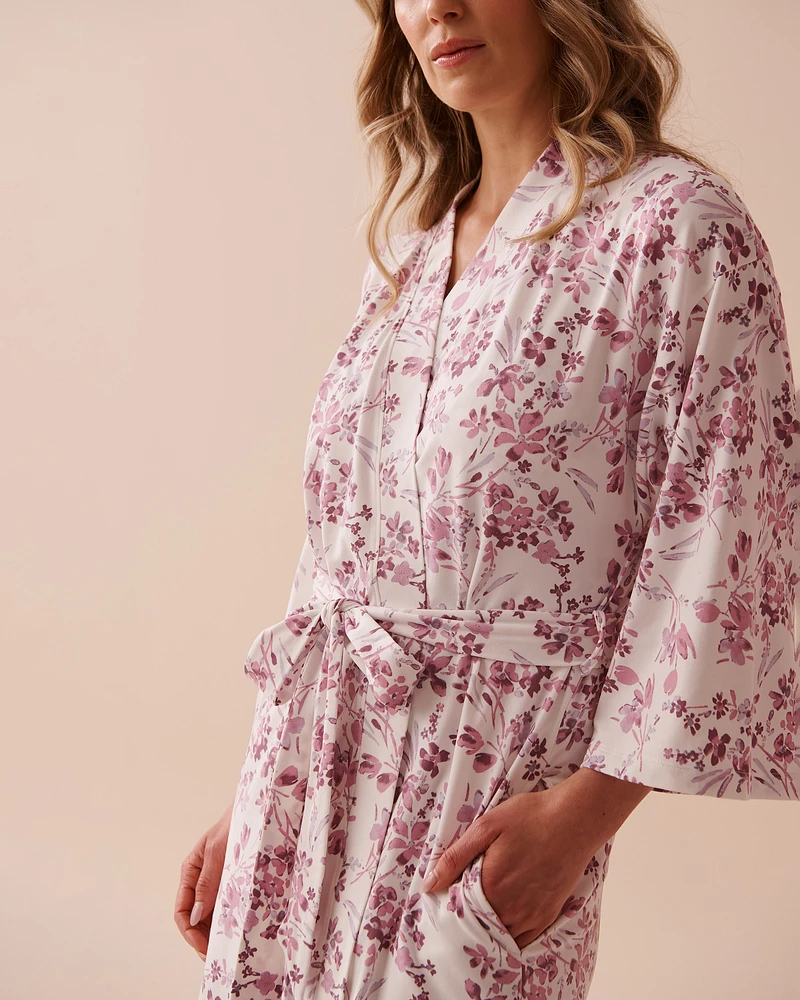 Purple Flowers Super Soft Kimono