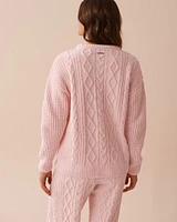 Cable-Knit Chenille Long Sleeve Shirt