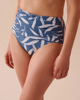 COASTAL LEAVES Recycled Fibers Draped High Waist Bikini Bottom