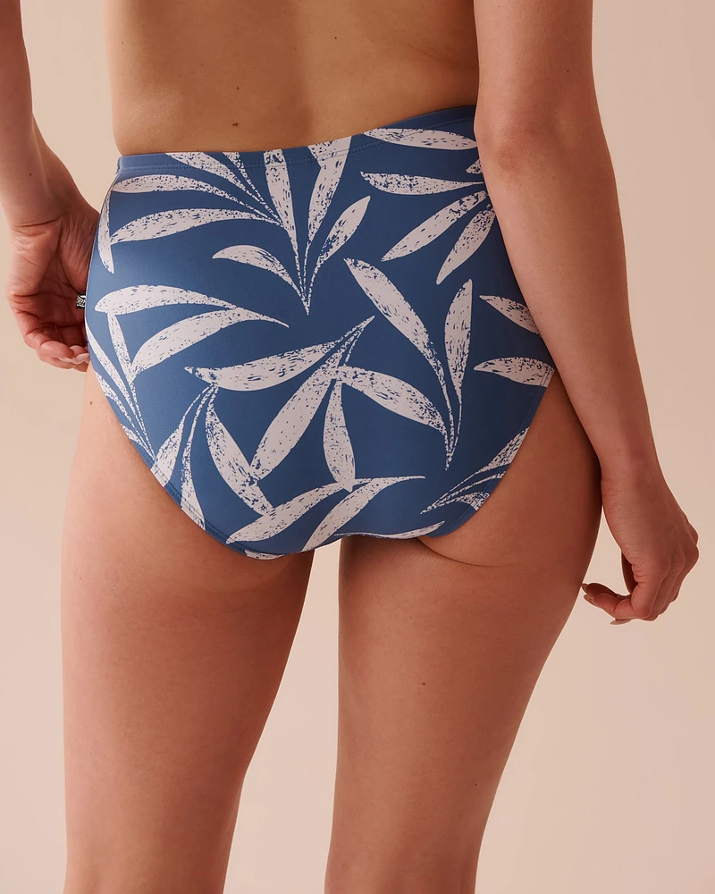 COASTAL LEAVES Recycled Fibers Draped High Waist Bikini Bottom