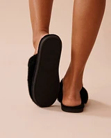 Long Faux Fur Slippers