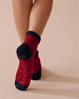 Knitted Socks with Winter Embroidery