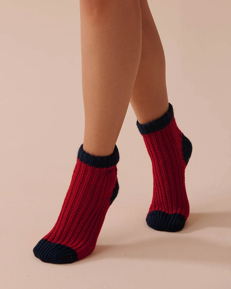 Knitted Socks with Winter Embroidery