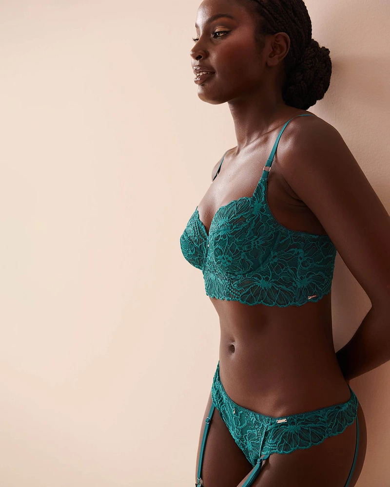 Unlined Full Coverage 2-tone Lace Bra