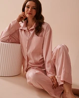 Jacquard Stripe Satin Pajama Set