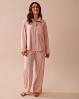 Jacquard Stripe Satin Pajama Set