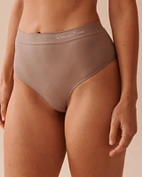 Seamless Fabric High Waist Thong Panty