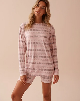 Fair Isle Print Super Soft Long Sleeve Shirt