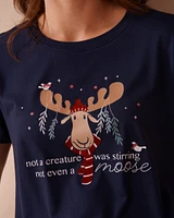 Moose Print Super Soft Crew Neck T-shirt