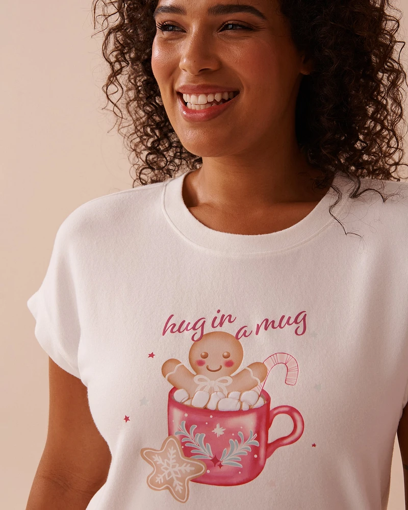 Gingerbread Print Recycled Fibers T-shirt