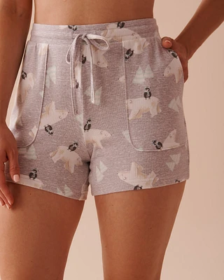 Polar Bear Print Recycled Fibers Pajama Shorts