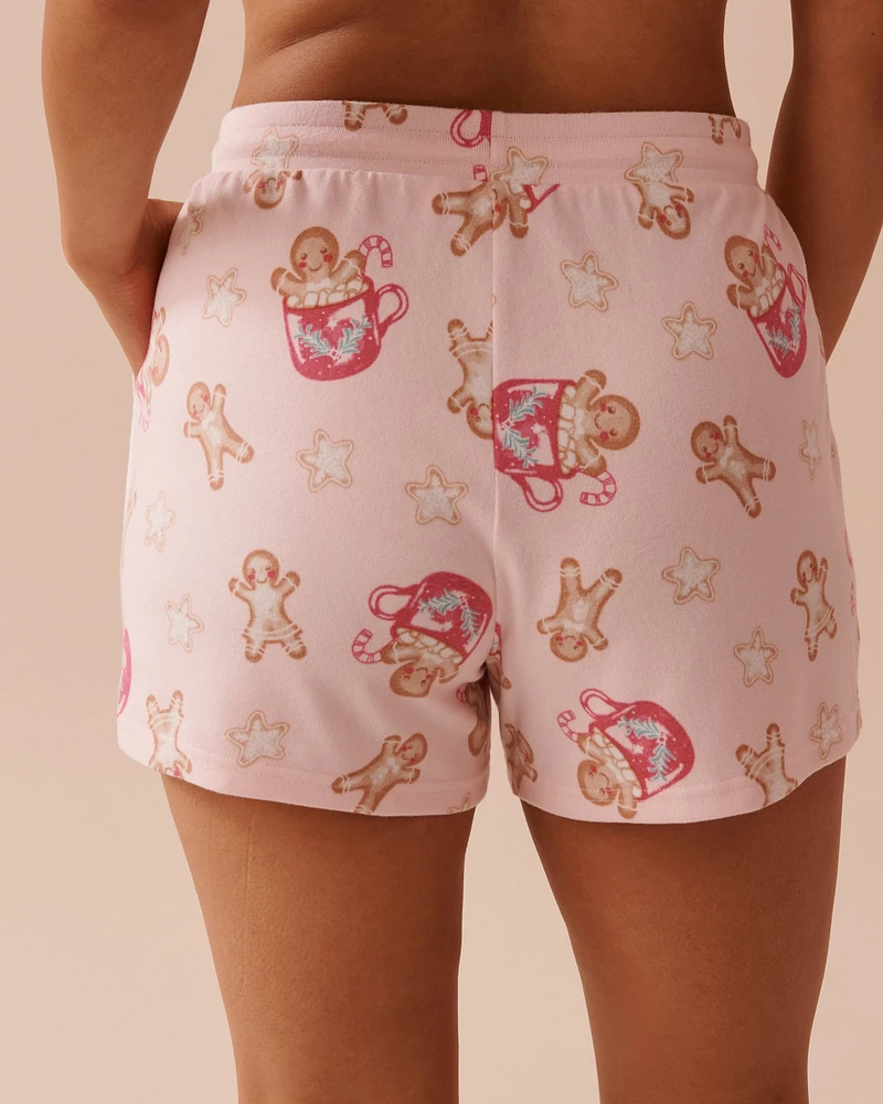 Gingerbread Print Recycled Fibers Pajama Shorts