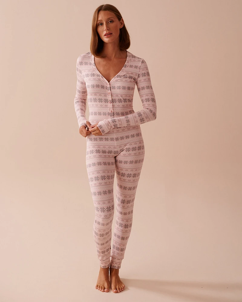 Fair Isle Print Super Soft Jumpsuit