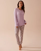 Dachshund Print Long Sleeve PJ Set