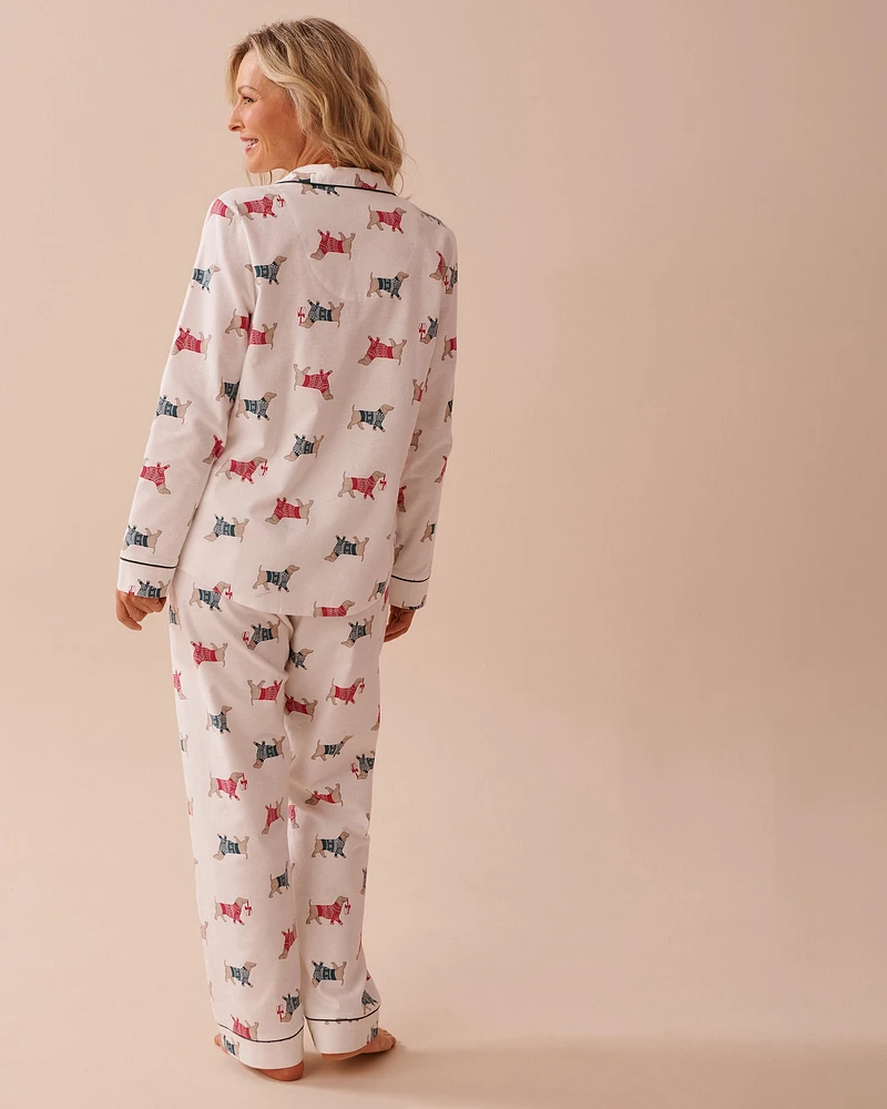 Dachshund Print Flannel PJ Set