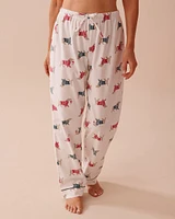 Dachshund Print Flannel PJ Set