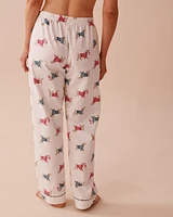 Dachshund Print Flannel PJ Set