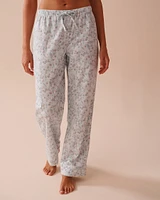 Winter Flowers Print Flannel PJ Set