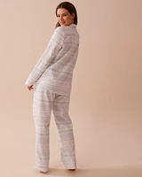 Blue Fair Isle Print Flannel PJ Set