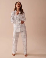 Blue Fair Isle Print Flannel PJ Set