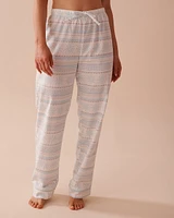 Blue Fair Isle Print Flannel PJ Set