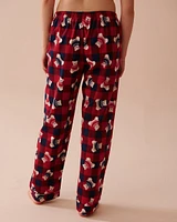 Teddy Bear Print Flannel PJ Set