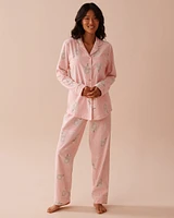 Mug Print Flannel PJ Set