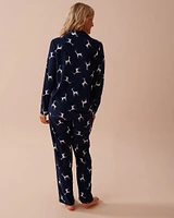 Deer Print Micropolar PJ Set