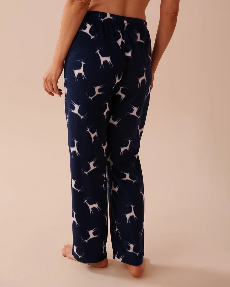 Deer Print Micropolar PJ Set