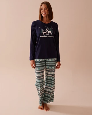 Fair Isle Print Cotton PJ Set