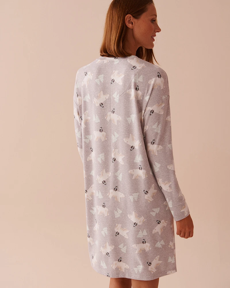 Polar Bear Print Recycled Fibers Sleepshirt