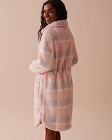 Zip-up Funnel Neck Sherpa Robe