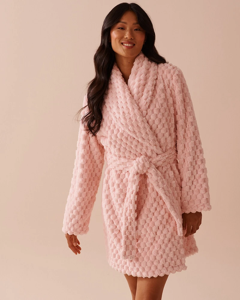 Soft Plush Quilted Effect Robe