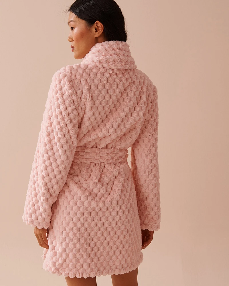 Soft Plush Quilted Effect Robe