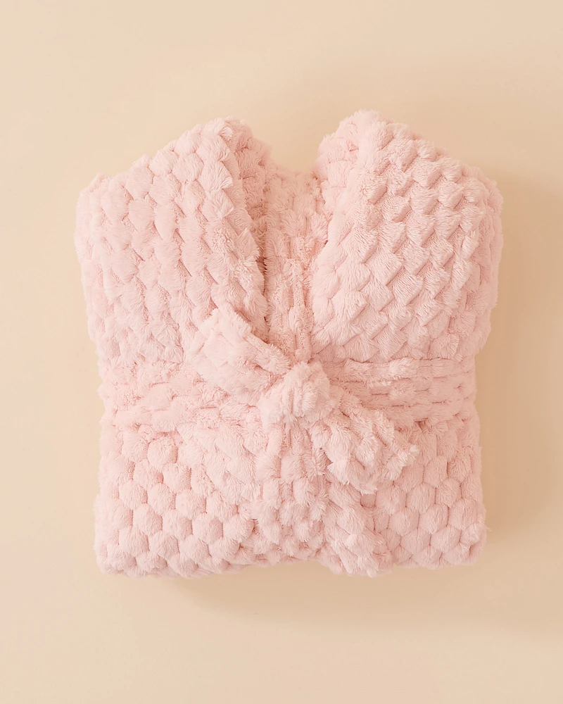 Soft Plush Quilted Effect Robe