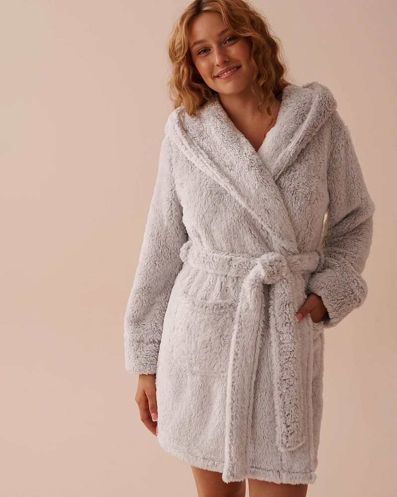 Soft Plush Hooded Robe