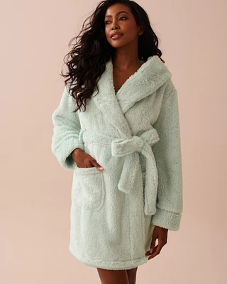 Soft Plush Hooded Robe