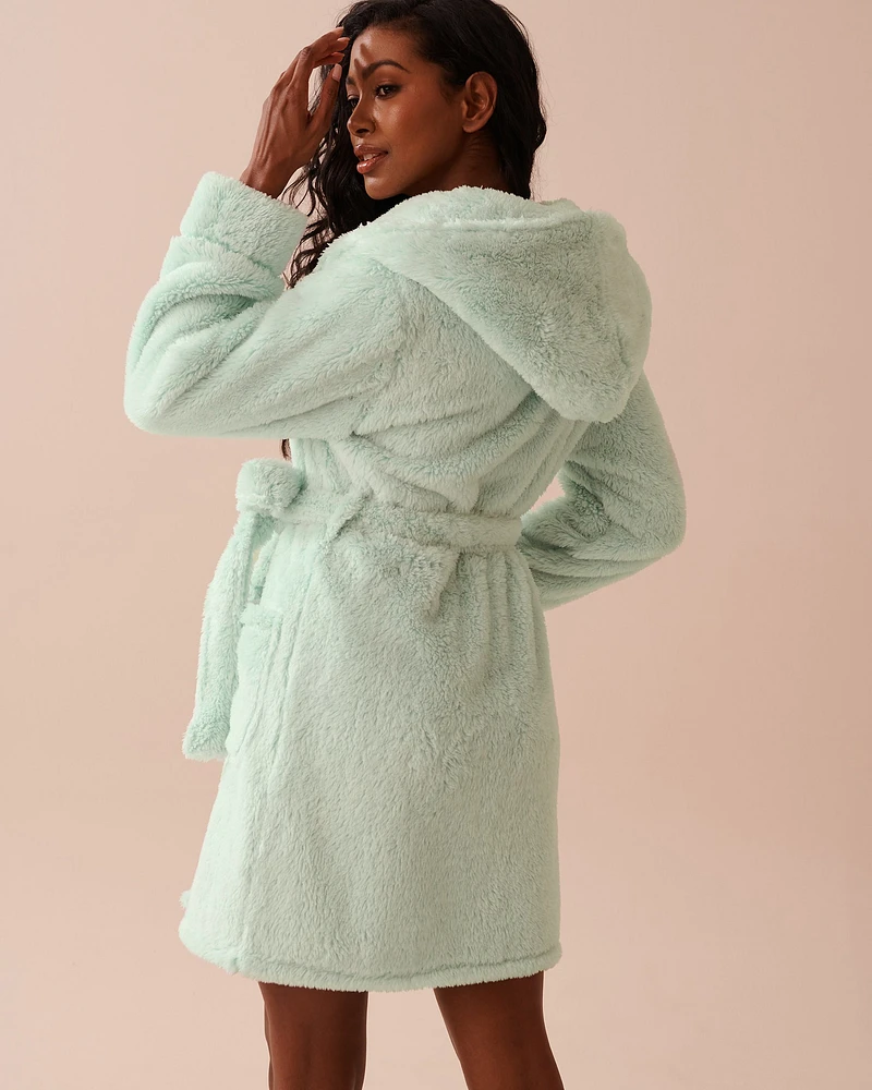 Soft Plush Hooded Robe