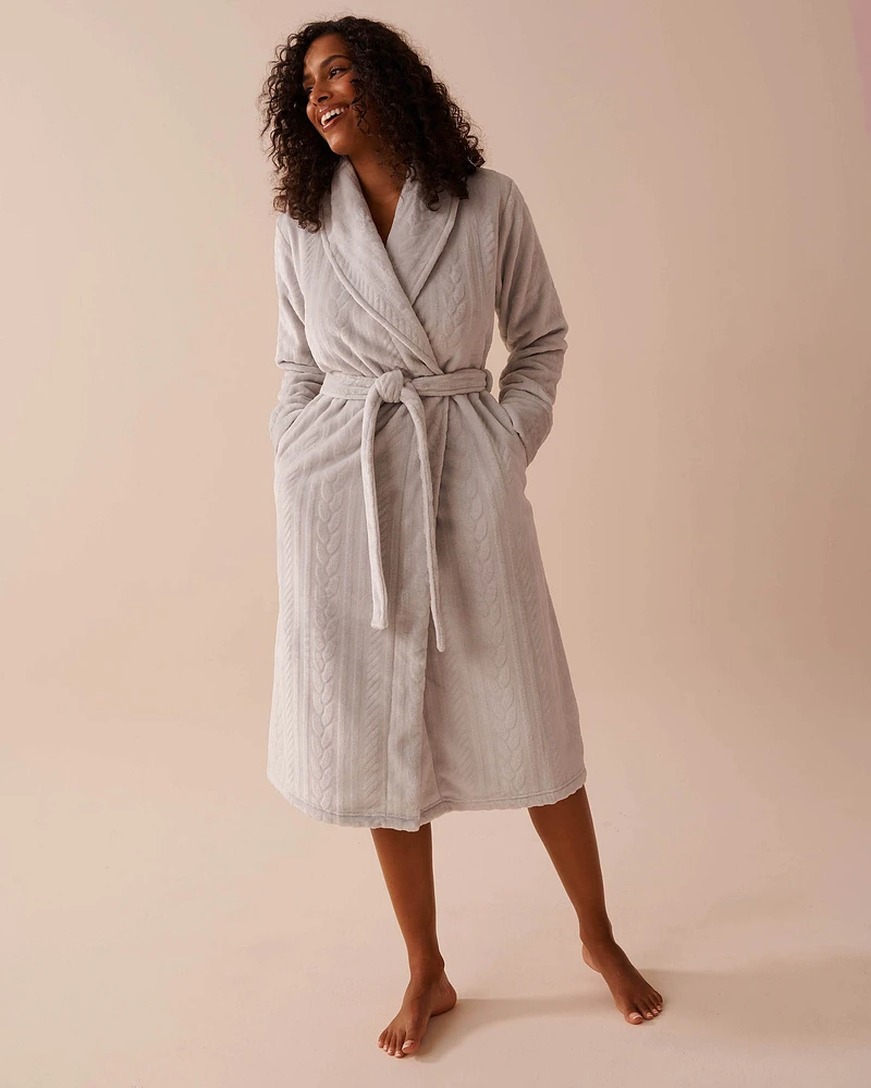 Recycled Fibers Cable Knit Robe