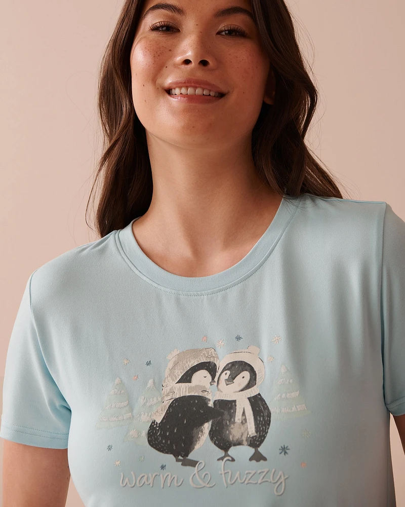 Penguin Print Super Soft Short Sleeve Sleepshirt