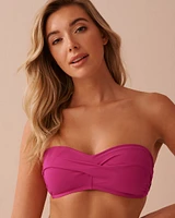 HOT PINK Twisted Bandeau Bikini Top