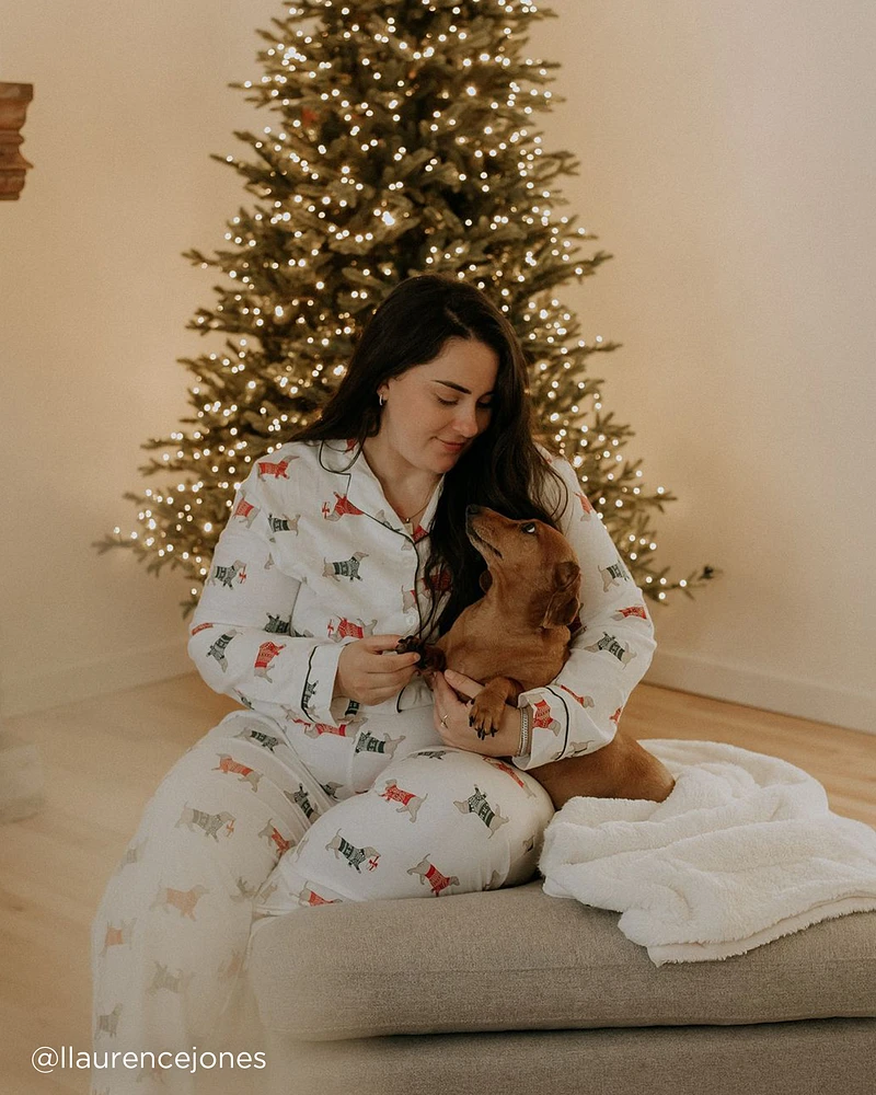 Dachshund Print Flannel PJ Set