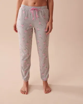 Pantalon de pyjama jogger flamant rose en coton