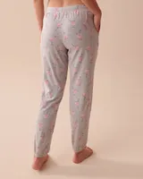Pantalon de pyjama jogger flamant rose en coton