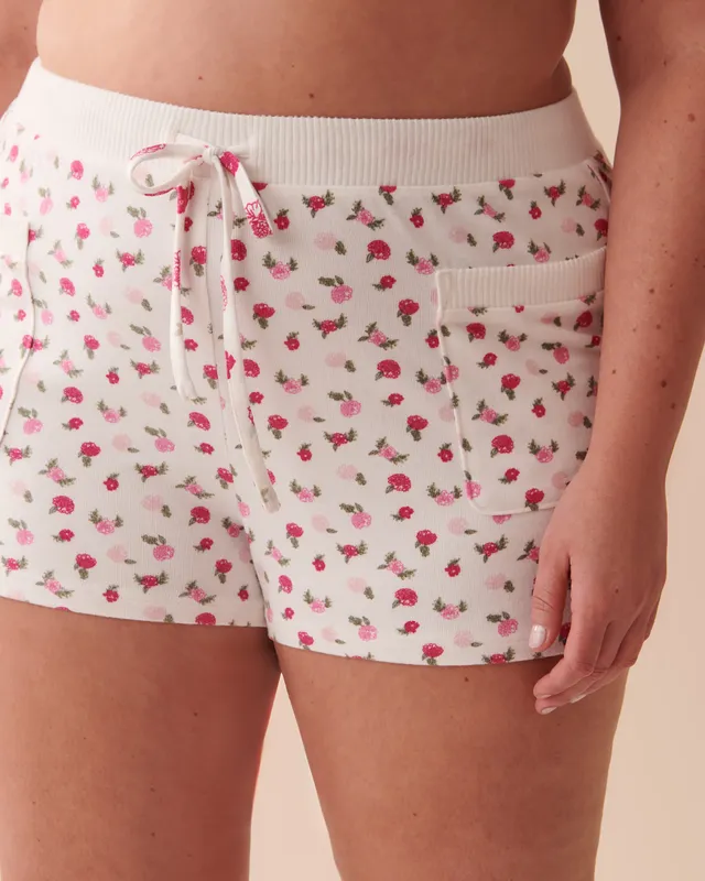 High-Waisted Floral Pajama Shorts -- 3-inch inseam