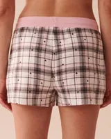 Recycled Fibers Plaid Pajama Shorts