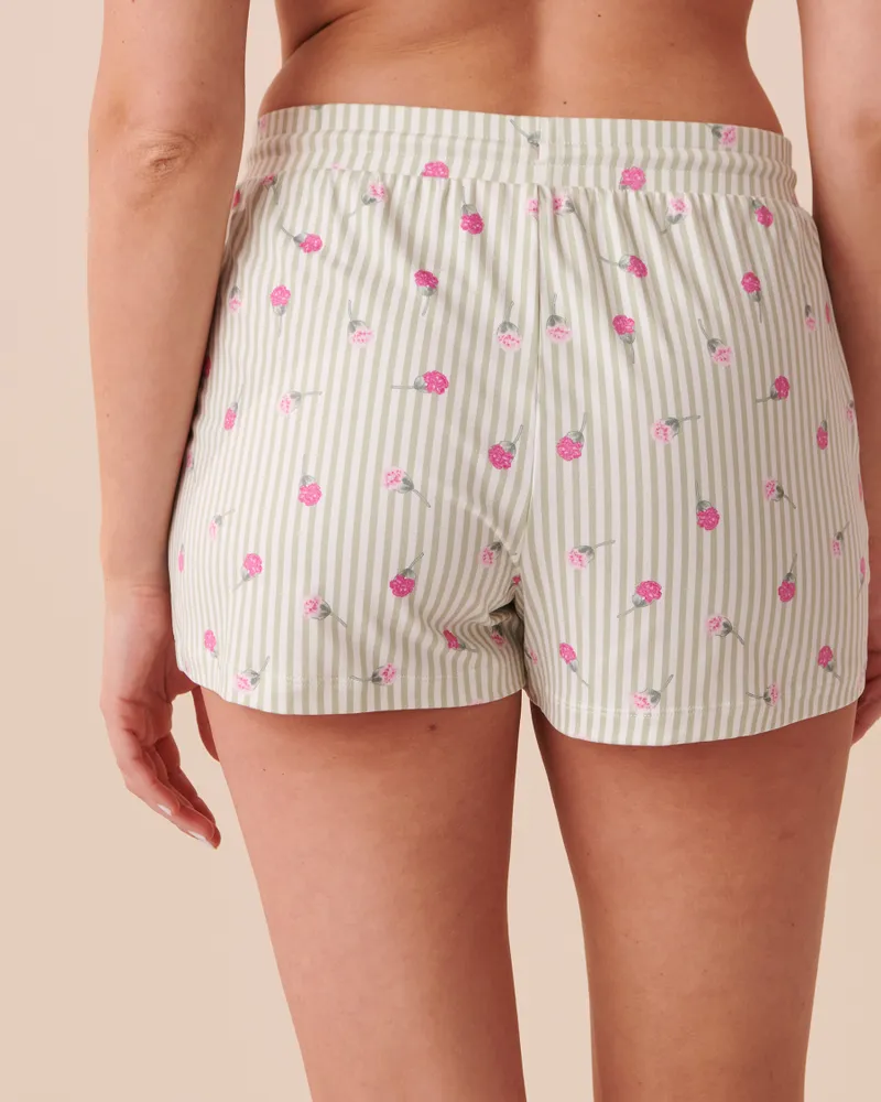 Ditsy Floral Stripes Super Soft Pajama Shorts