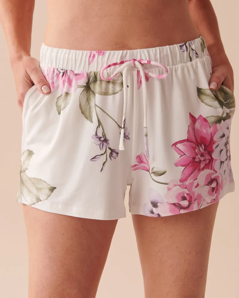 Ditsy Floral Stripes Super Soft Pajama Shorts