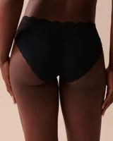Lace Trim Ribbed Bikini Panty