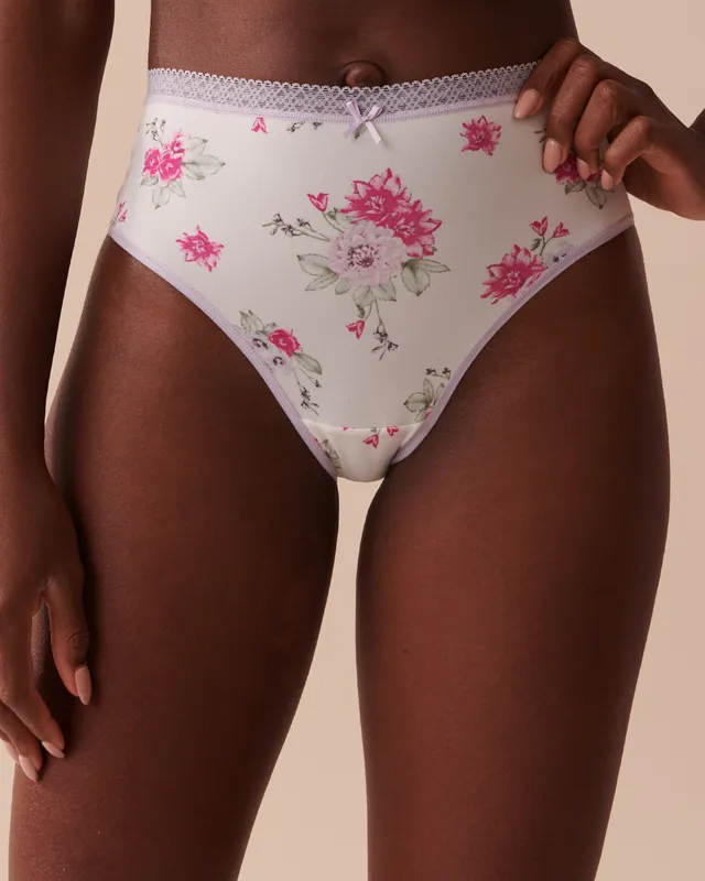 Lace Trim Super Soft High Waist Bikini Panty